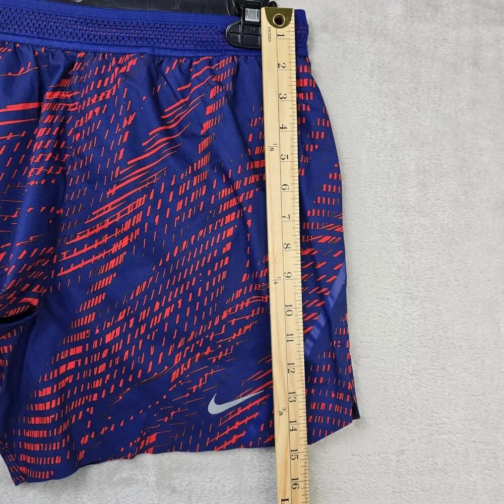 Nike AeroSwift 5” Running Shorts Mens Medium Blue Red Geometric 800285-455